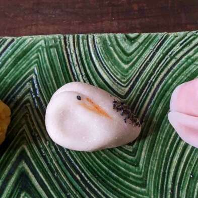 cigogne d'Alsace en wagashi, pâtisserie azukiya, colmar